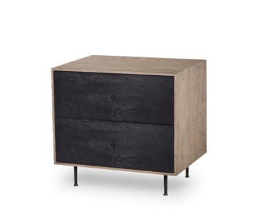 Matilda Nightstand - 2 Drawer / Black